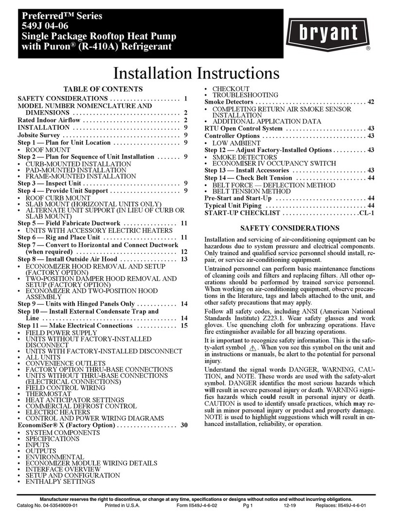 Bryant Preferred 549J 04 User manual