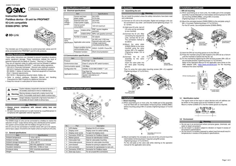 SMC Networks EX600-SPN3 instruction manual