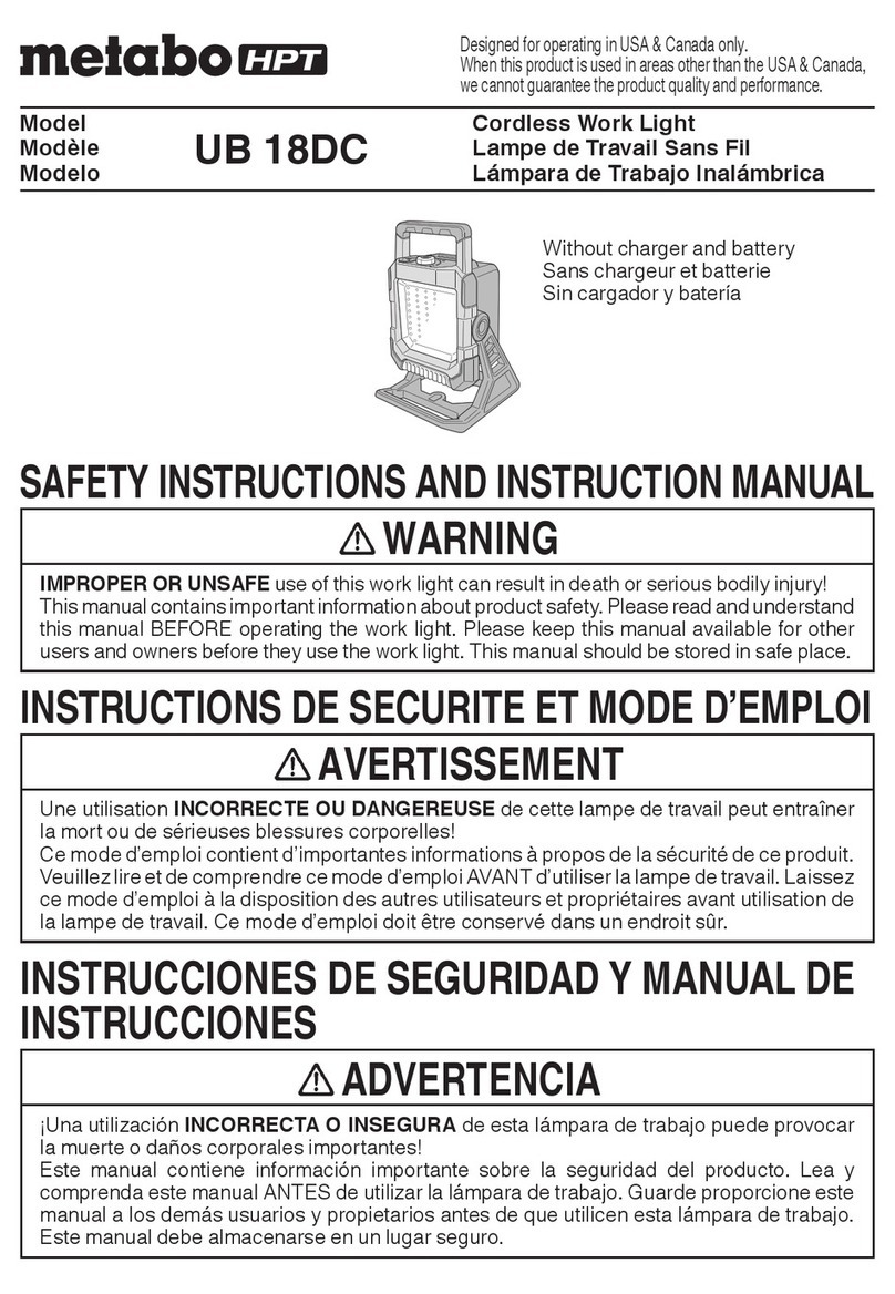 Metabo UB 18DC Safety instructions and instruction manual