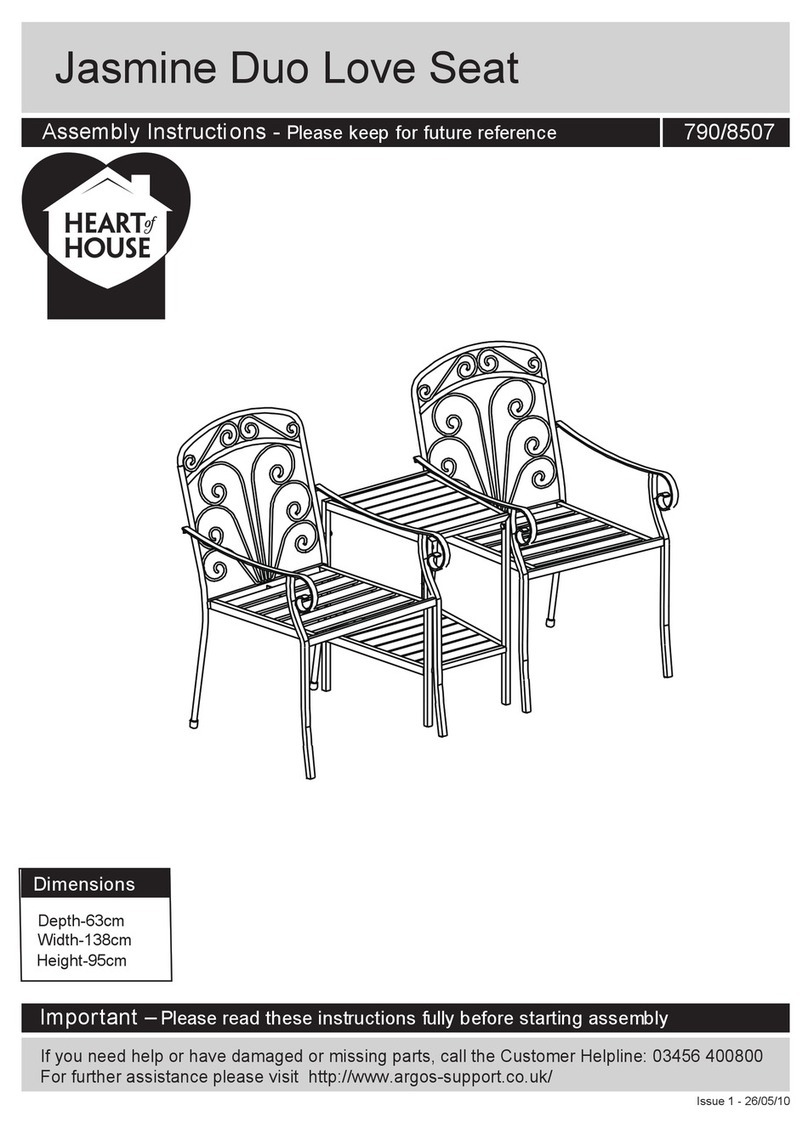 Heart of House Jasmine 790/8507 Assembly instructions Heart of House Jasmine 790/8507 Assembly instructions