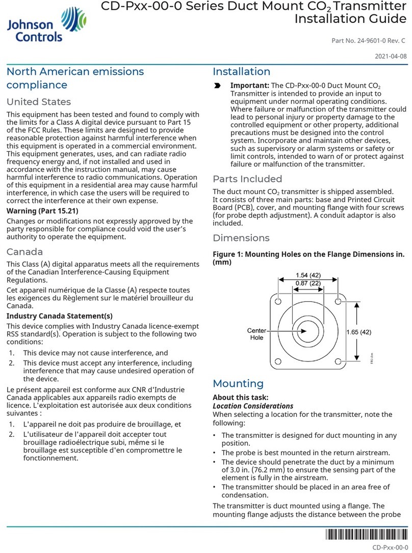 Johnson Controls CD-P Series installation guide