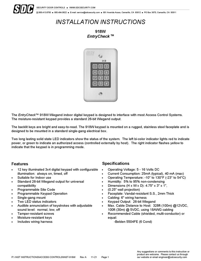 SDC EntryCheck 918W User manual