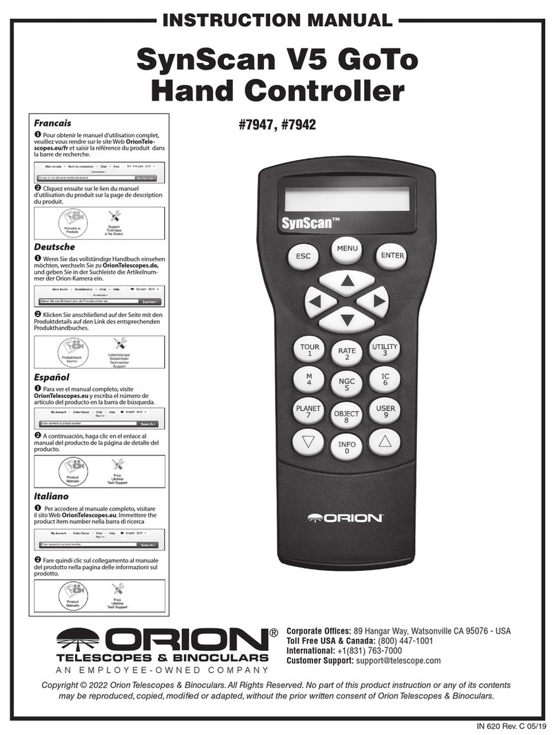 ORION TELESCOPES & BINOCULARS SynScan V5 instruction manual