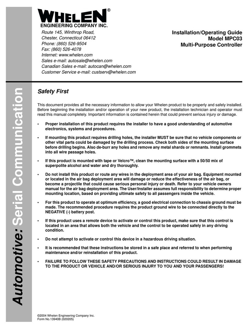 Whelen Engineering Company MPC03 Installation & operating guide