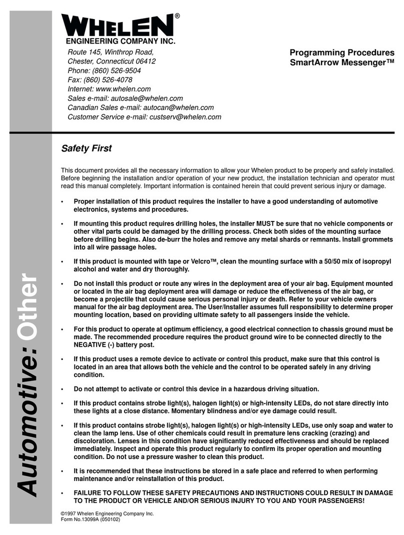 Whelen Engineering Company SmartArrow MGM01 Programming manual