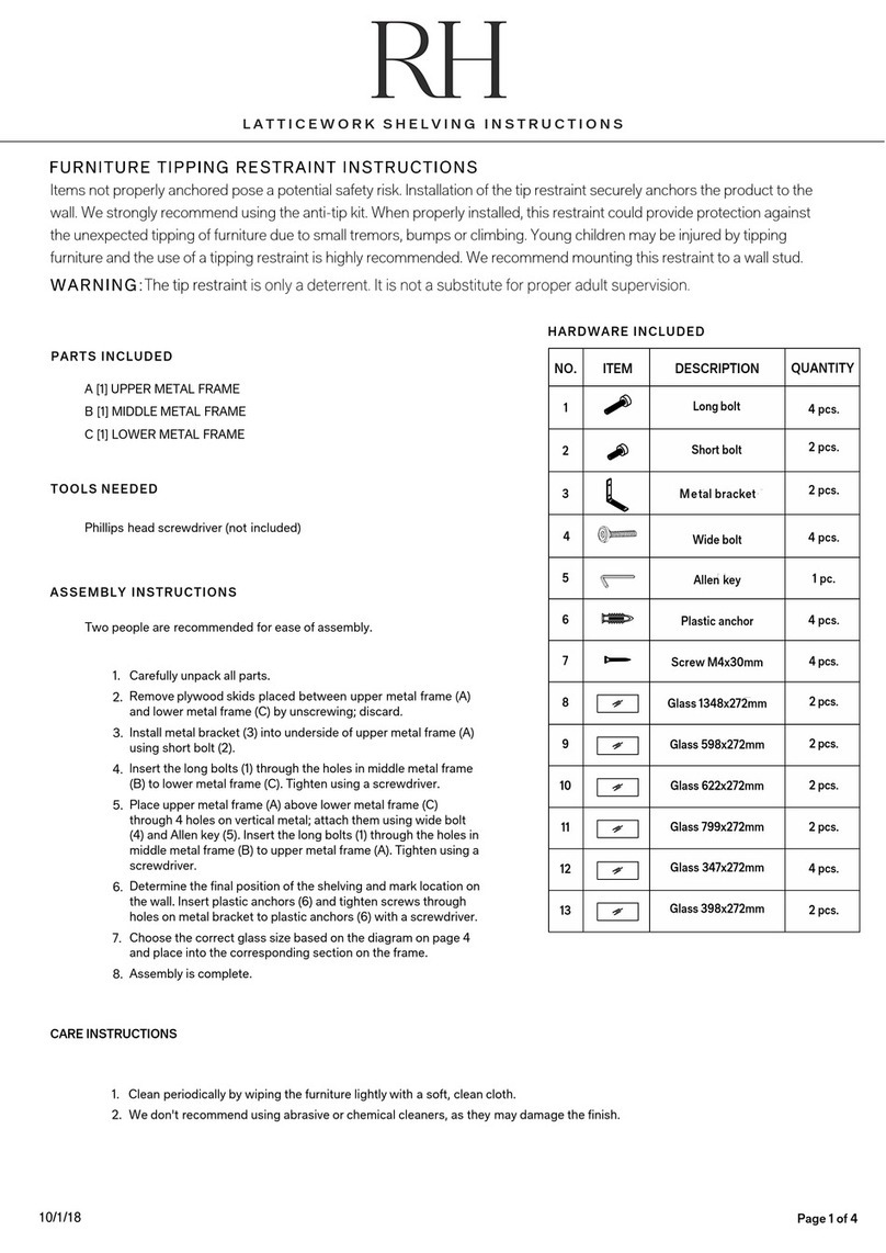 Restoration Hardware LATTICEWORK SHELVING User manual