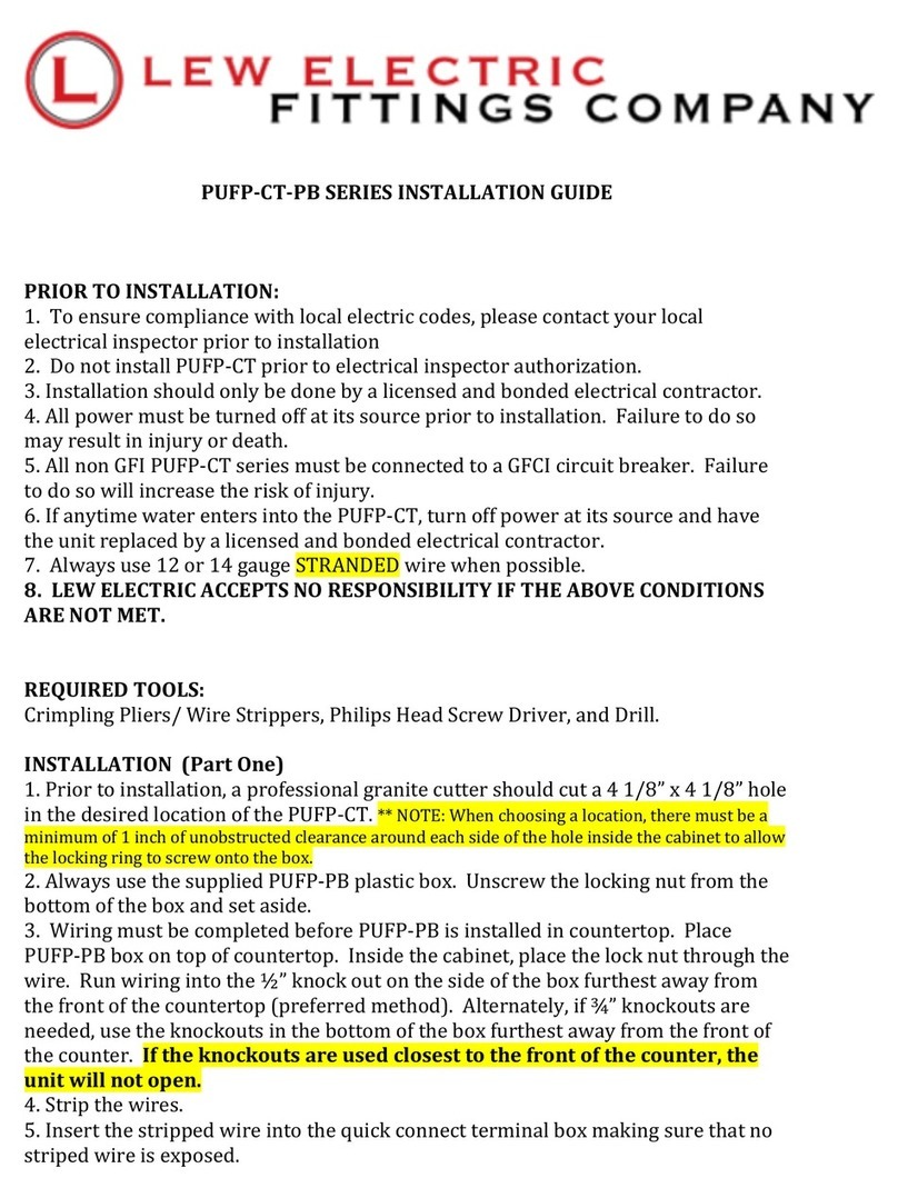 LEW ELECTRIC PUFP-CT-PB Series installation guide