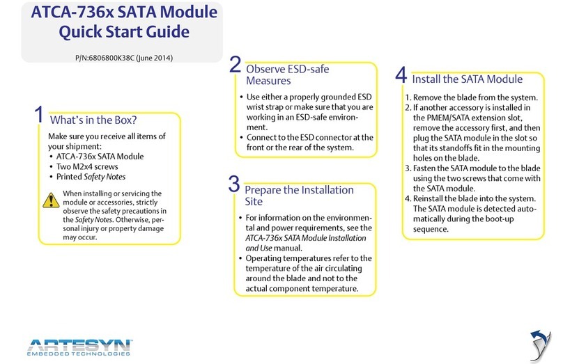 ARTESYN EMBEDDED TECHNOLOGIES ATCA-736x SATA quick start guide