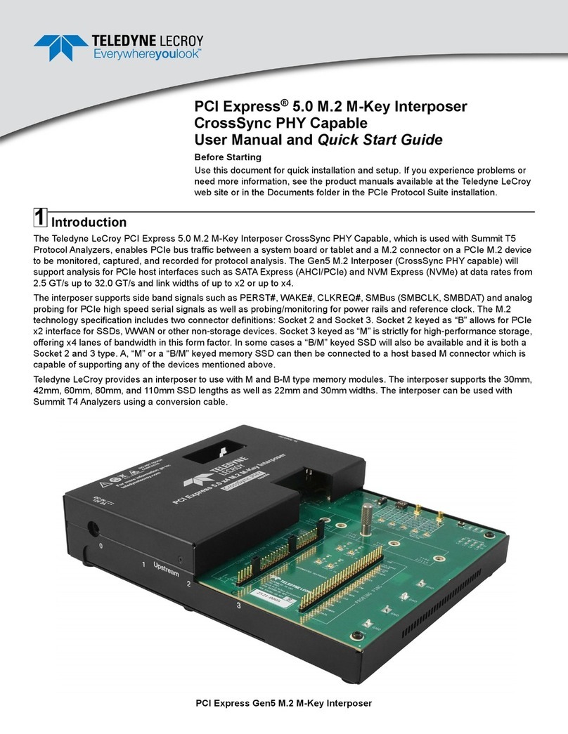 Teledyne Lecroy PCI Express 5.0 M.2 M-Key Interposer User manual and quick start guide