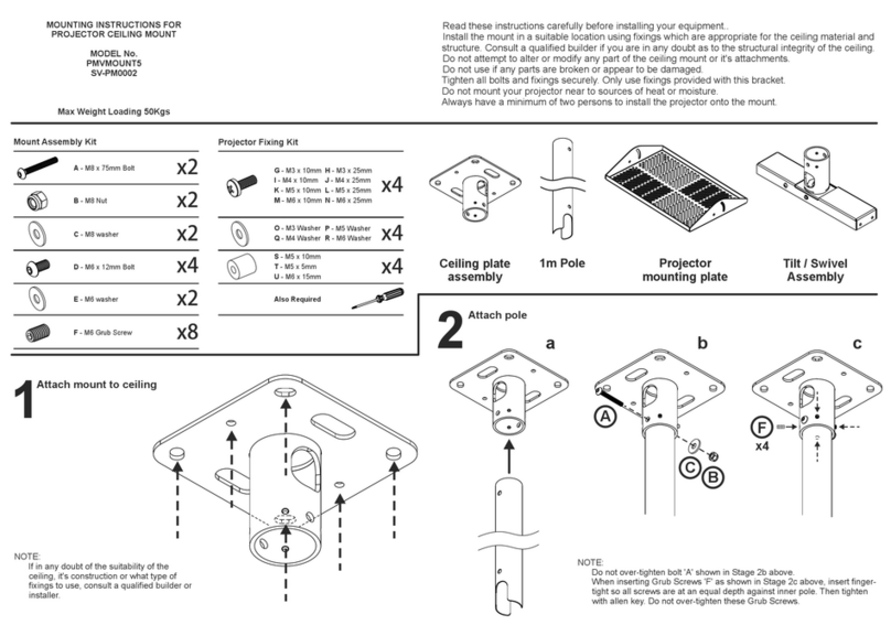 PMV Mounts PMVMOUNT5 Mounting instructions