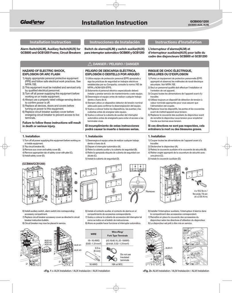 Gladiator GCB800 Installation instruction