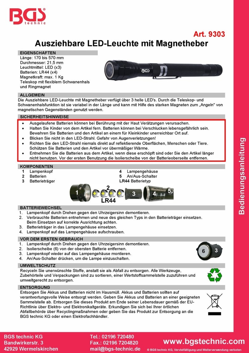 BGS technic 9303 instruction manual