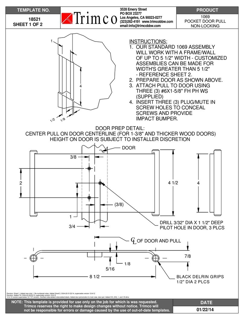 Trimco 1069 quick start guide