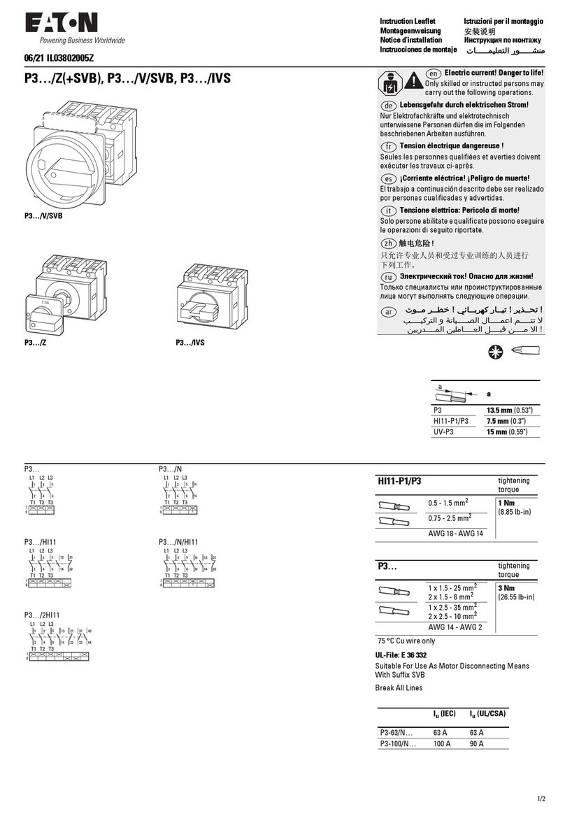 Eaton P3 Series Instruction leaflet