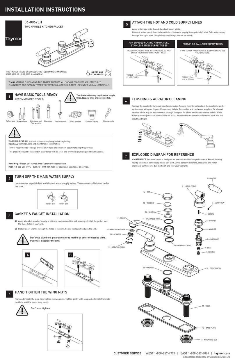 Taymor 06-8867LH User manual