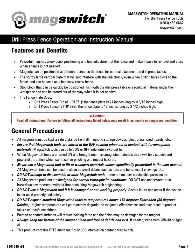 Magswitch 81101371 operating manual