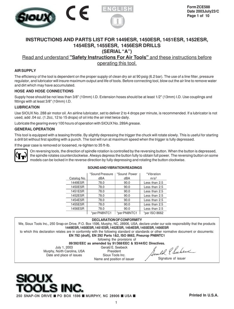 Sioux Tools 1449ESR Instructions and parts list