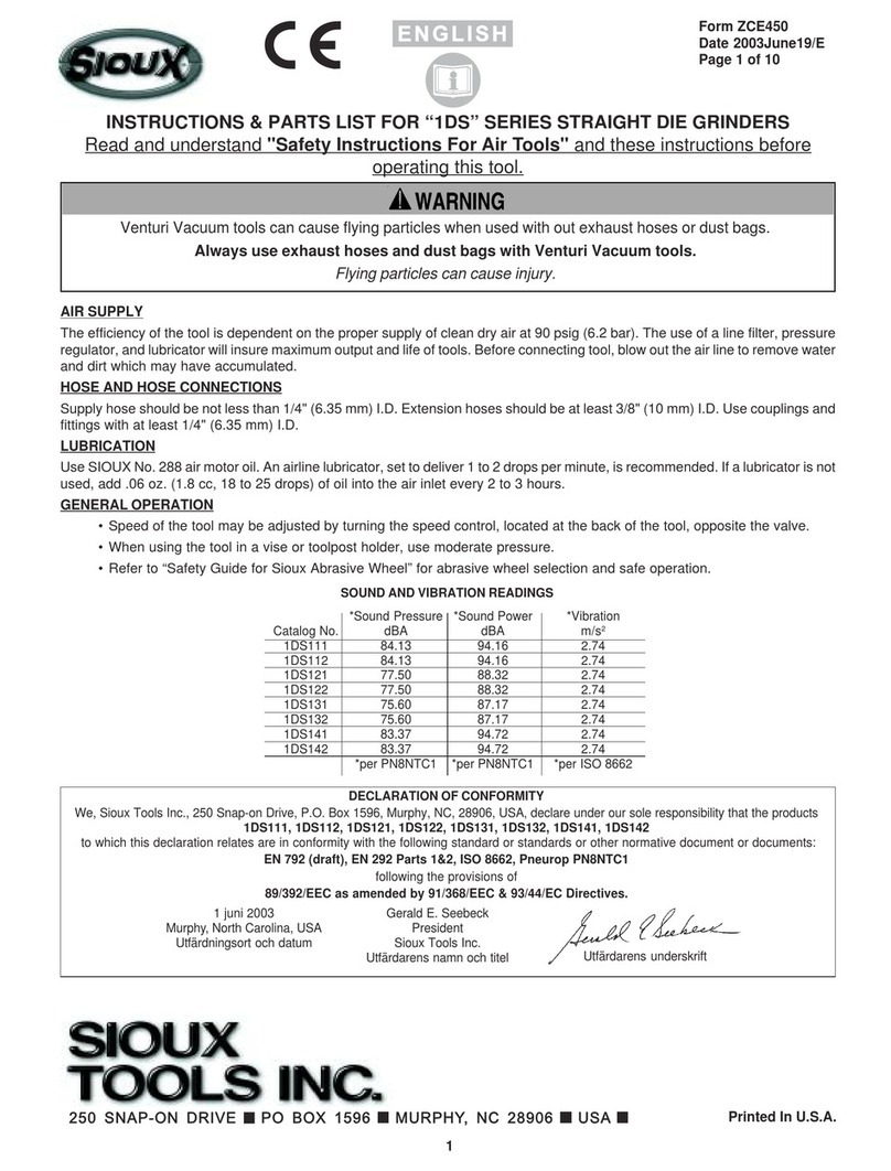 Sioux Tools 1DS111 Operation manual