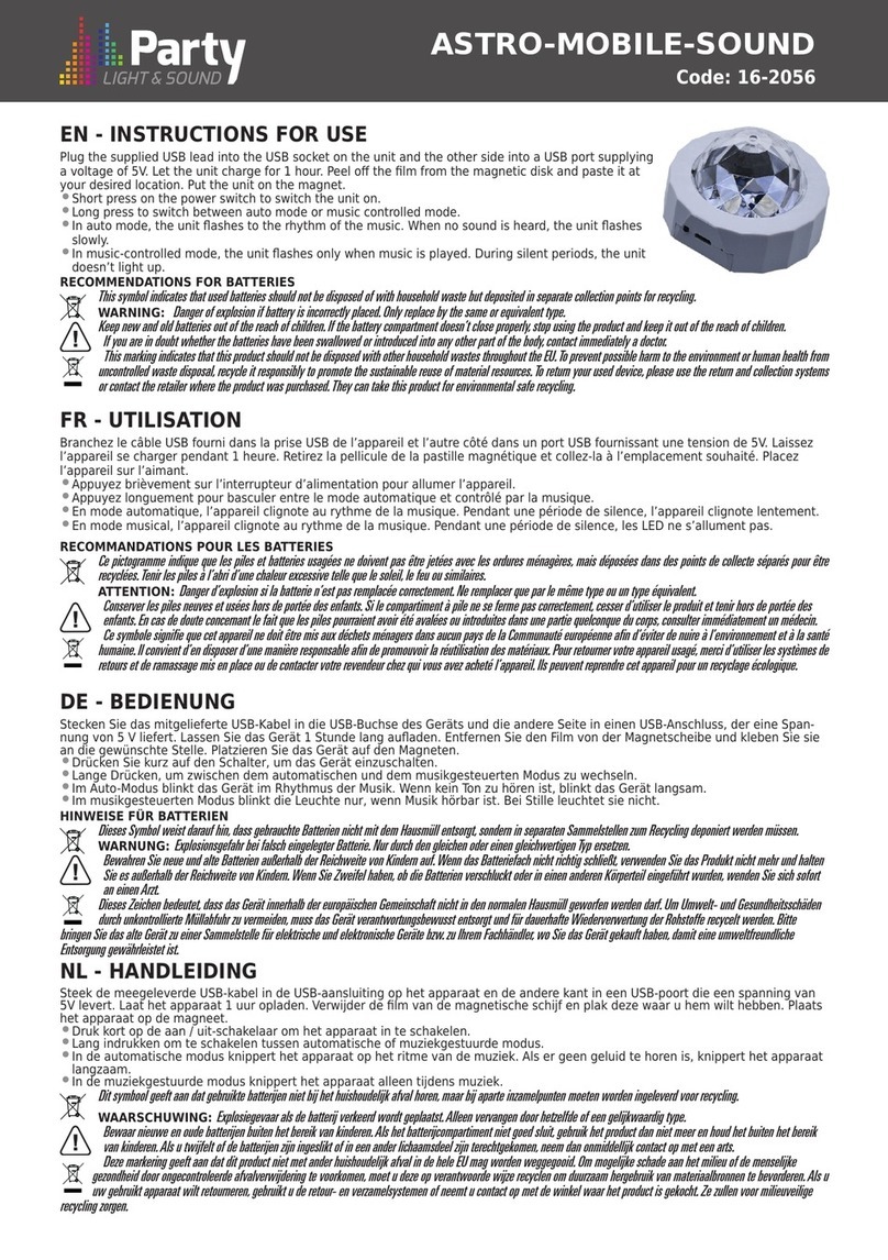 Party Light & Sound ASTRO-MOBILE-SOUND quick start guide