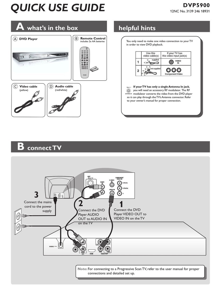 Philips DVP5900 Quick use guide