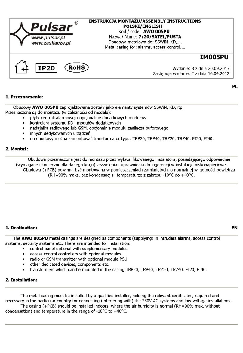 Pulsar AWO 005PU Assembly instructions