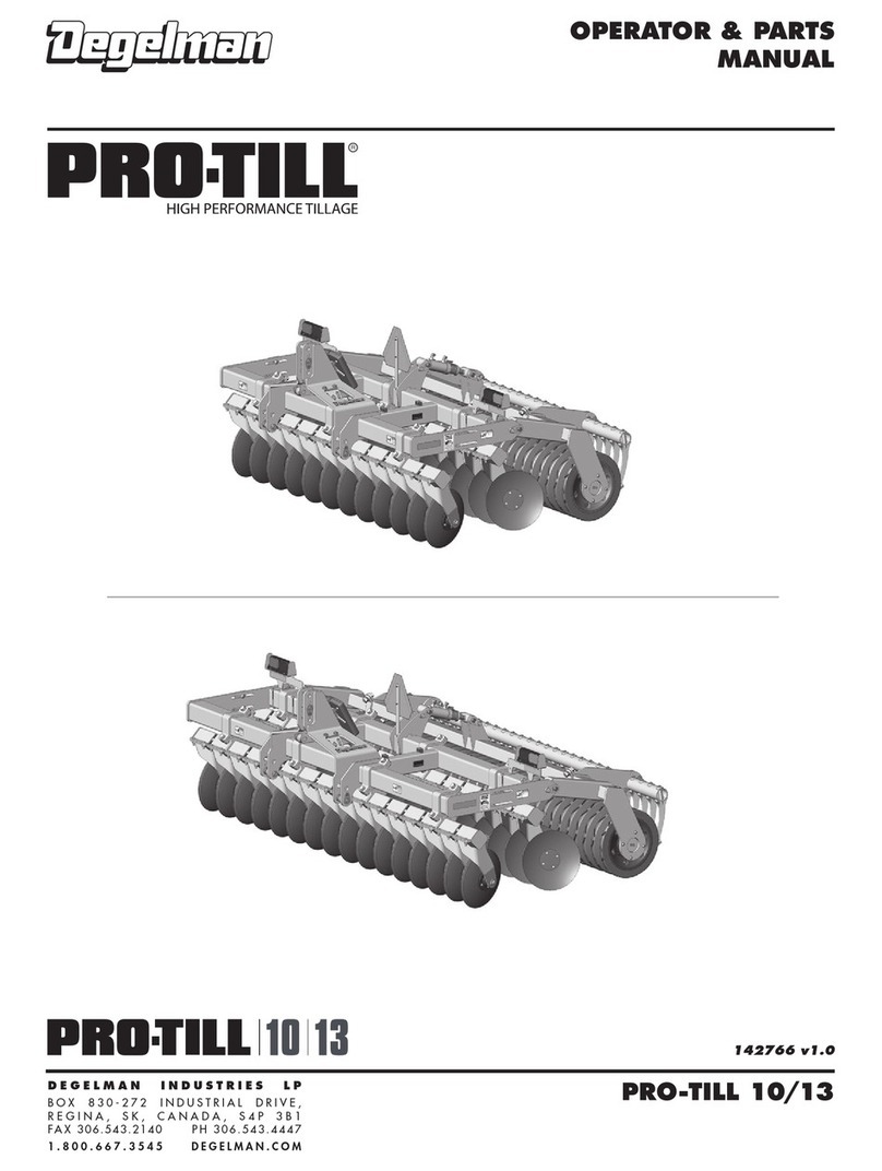 Degelman PRO-TILL 10 Operator's & parts manual