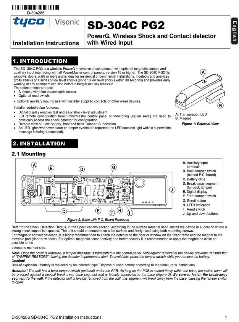 Tyco SD-304C PG2 installation instructions