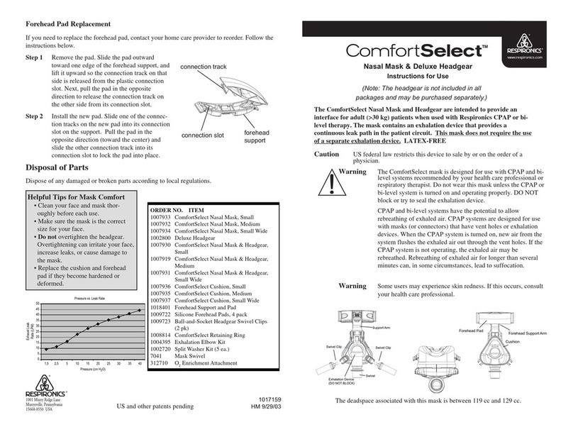 Respironics 1018401 Instructions for use