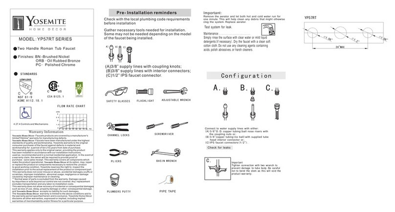 Yosemite YP57RT Series instructions