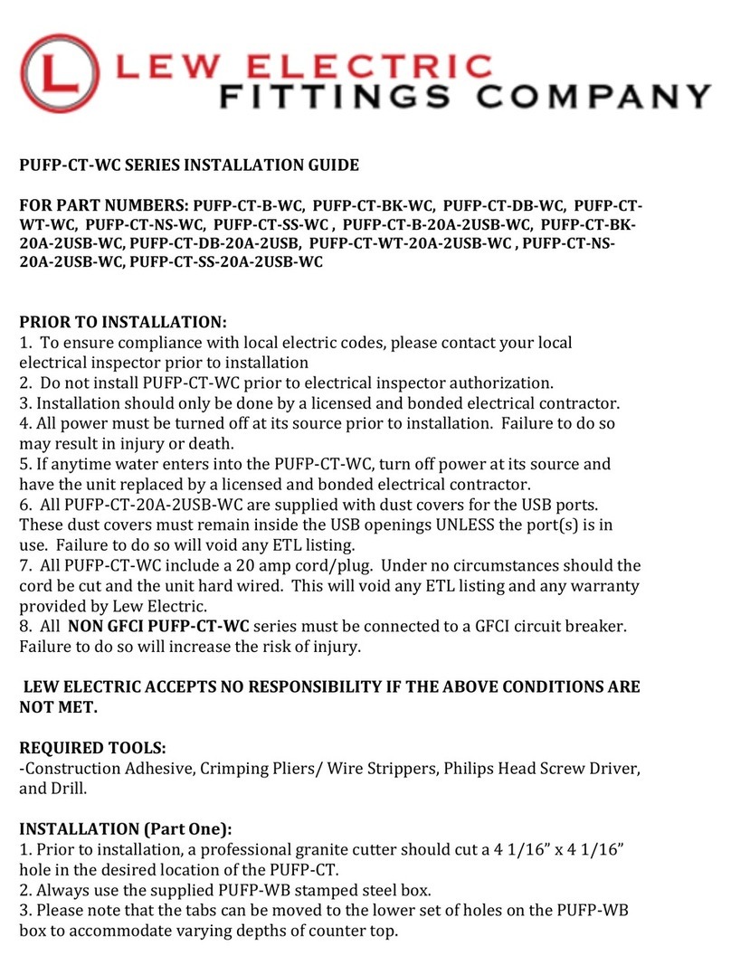 LEW ELECTRIC PUFP-CT-WC Series installation guide LEW ELECTRIC PUFP-CT-WC Series installation guide