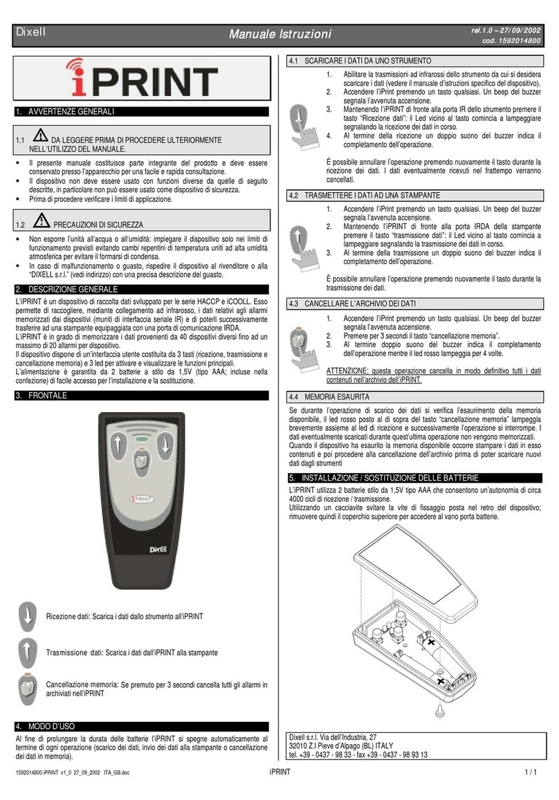 dixell iPRINT instruction manual