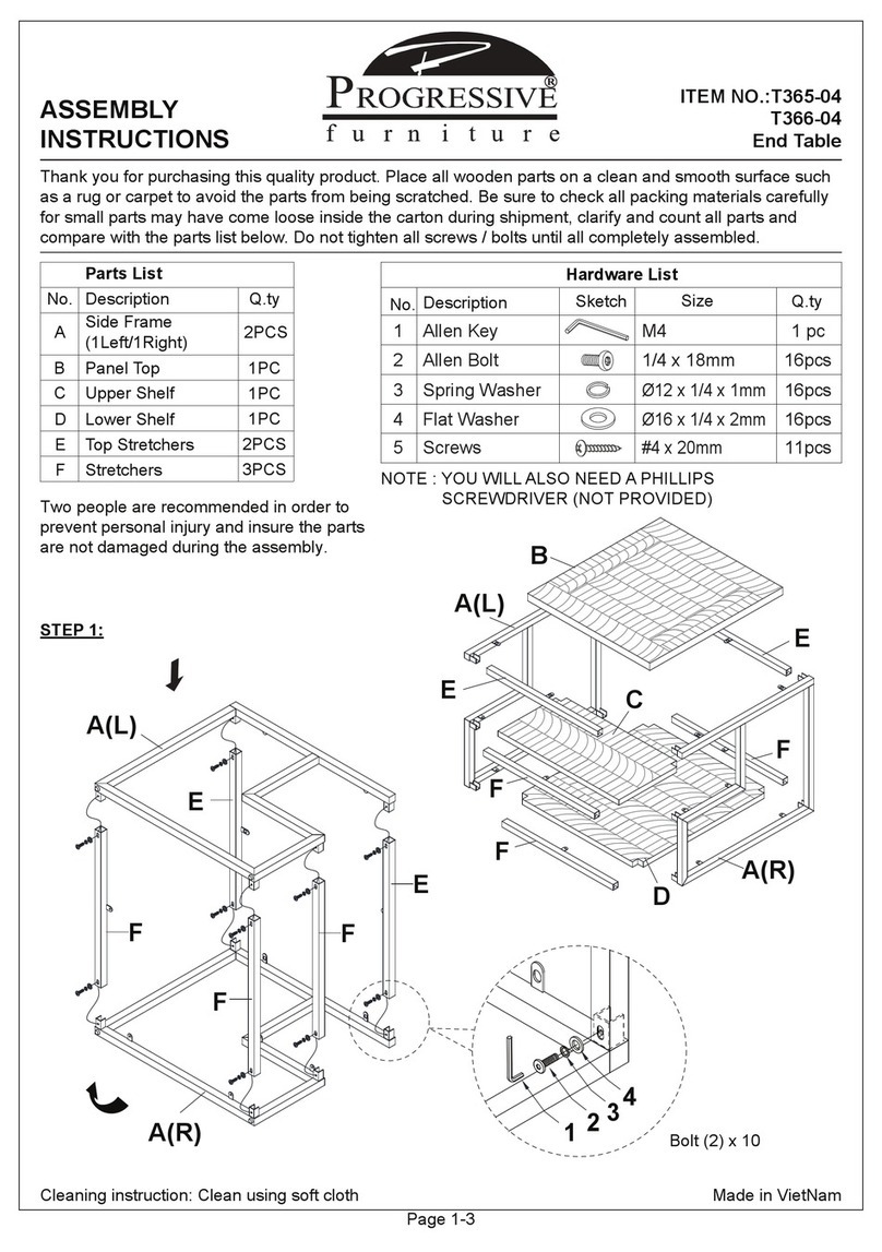 Progressive T365-04 Assembly instructions Progressive T365-04 Assembly instructions