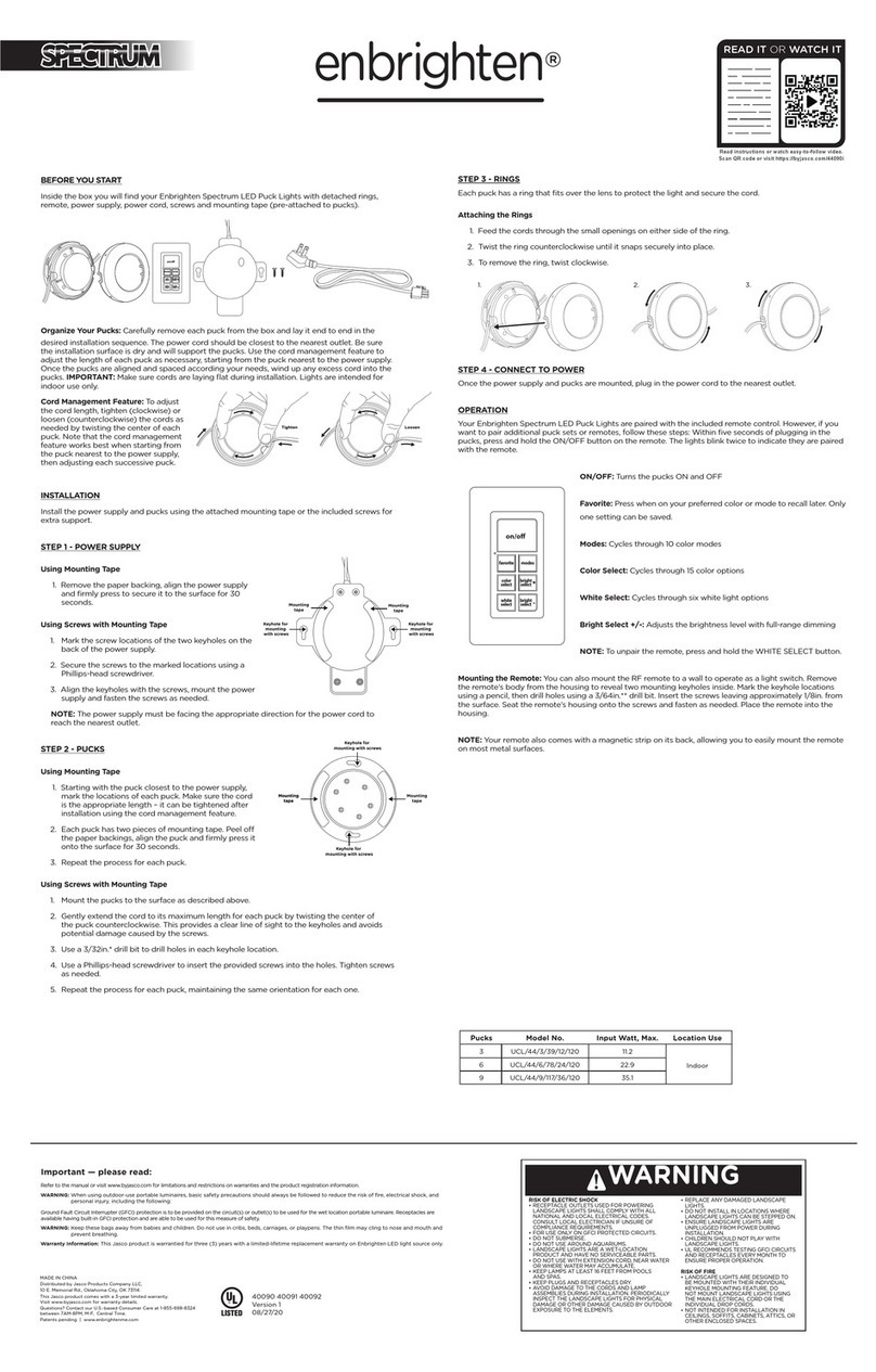 Spectrum enbrighten UCL/44/3/39/12/120 User manual