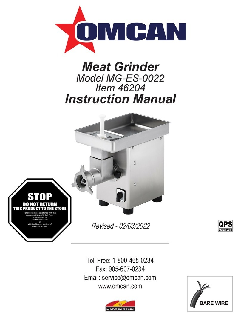 Omcan MG-ES-0022 instruction manual