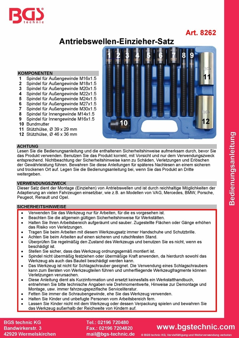 BGS technic 8262 instruction manual
