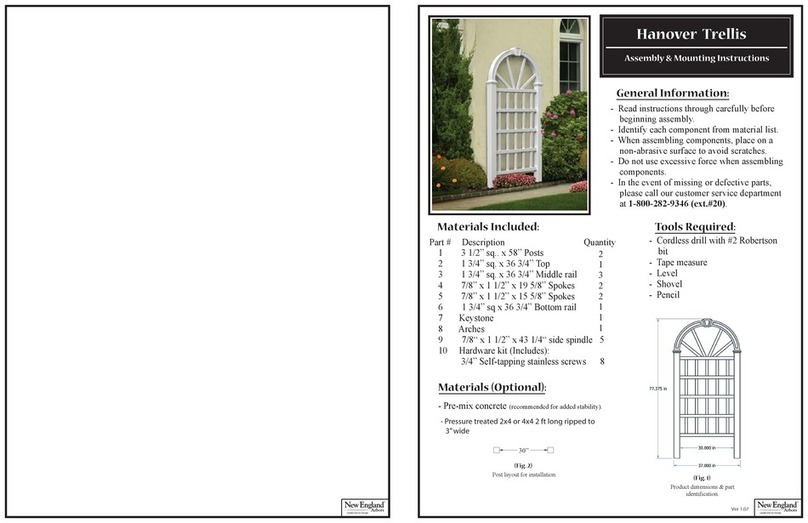 New England Arbors Hanover installation instructions