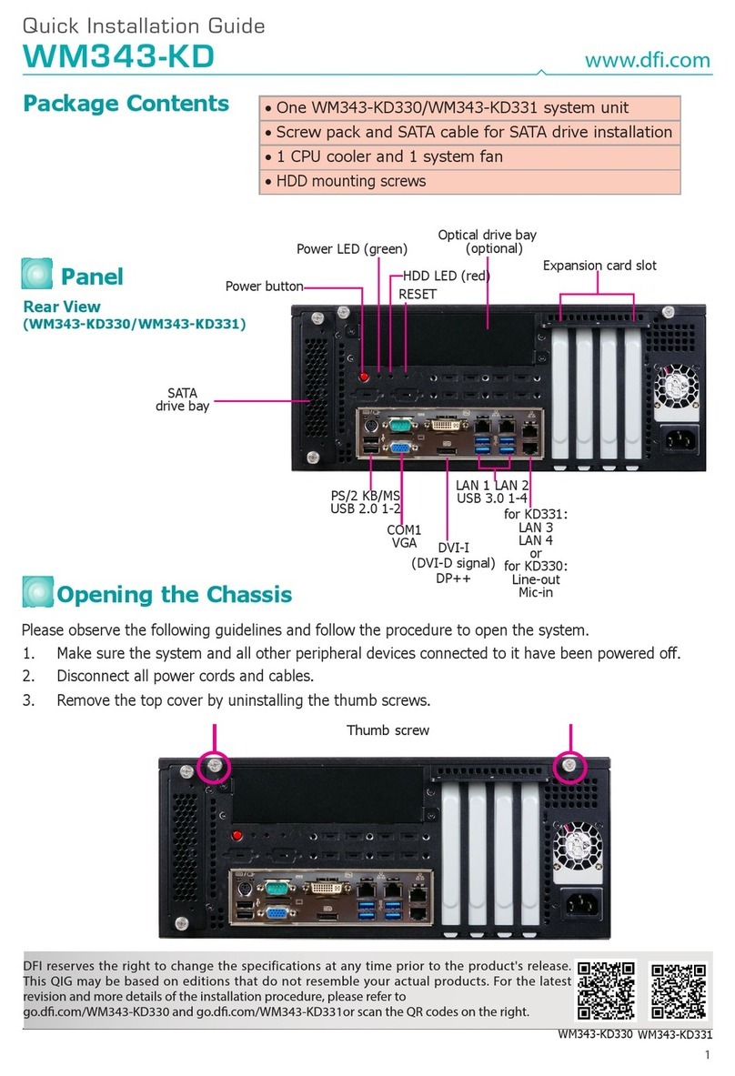 DFI WM343-KD330 Quick installation guide