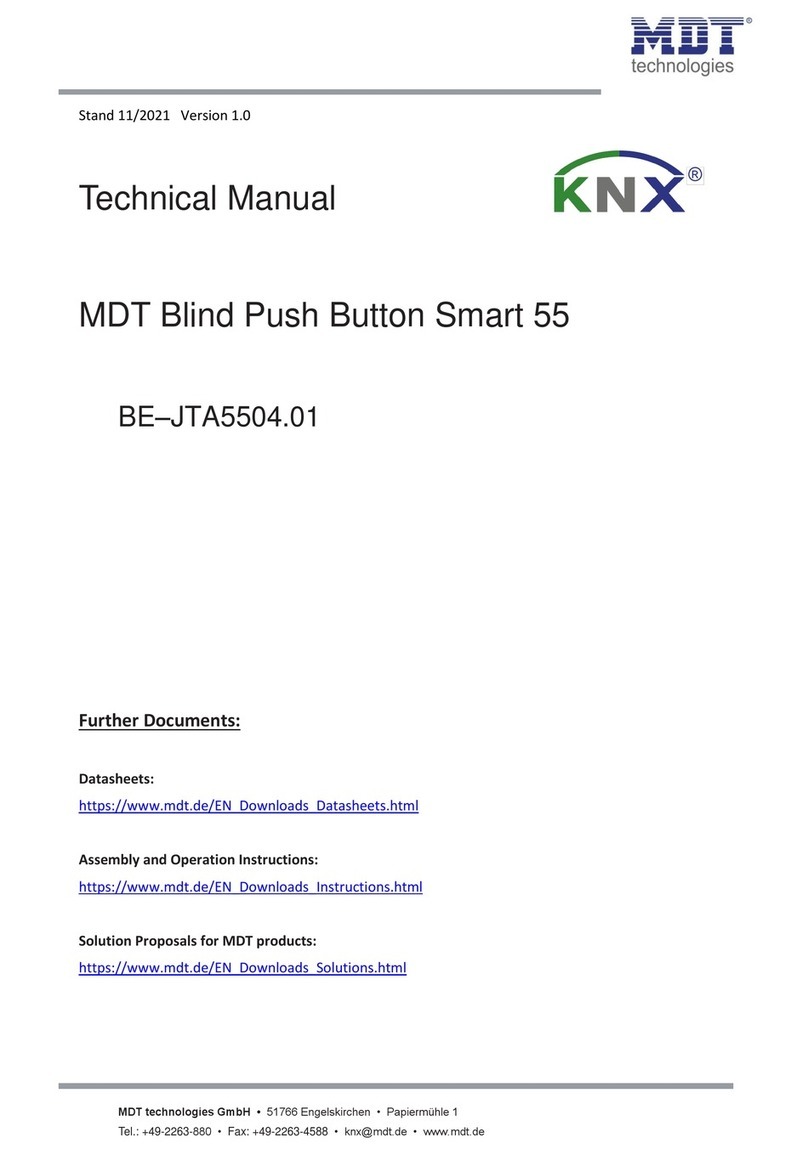 MDT KNX Smart 55 BE-JTA5504.01 Technical manual