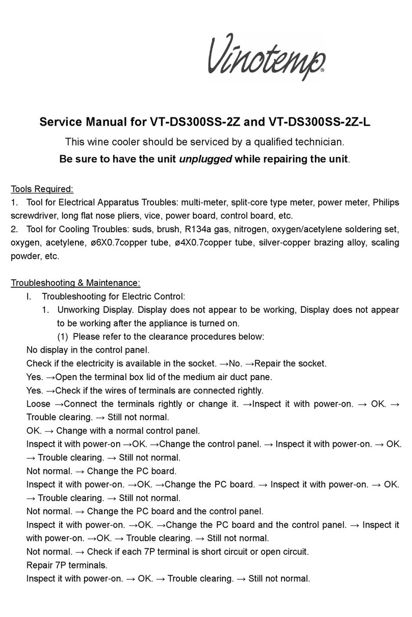 Vinotemp VT-DS300SS-2Z Service manual