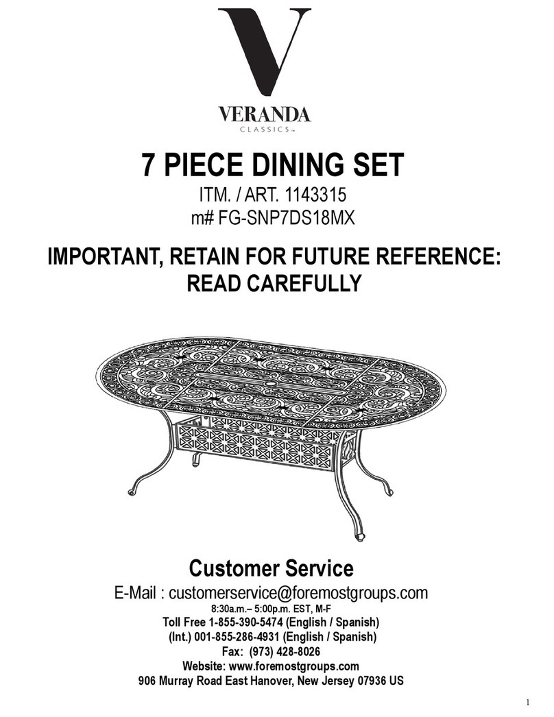 VERANDA CLASSICS FG-SNP7DS18MX Assembly instructions