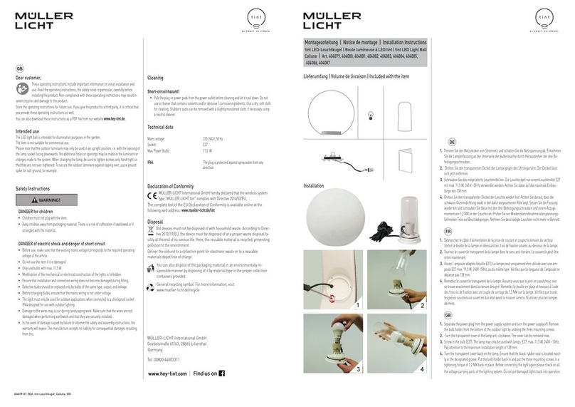 Muller licht Calluna installation instructions