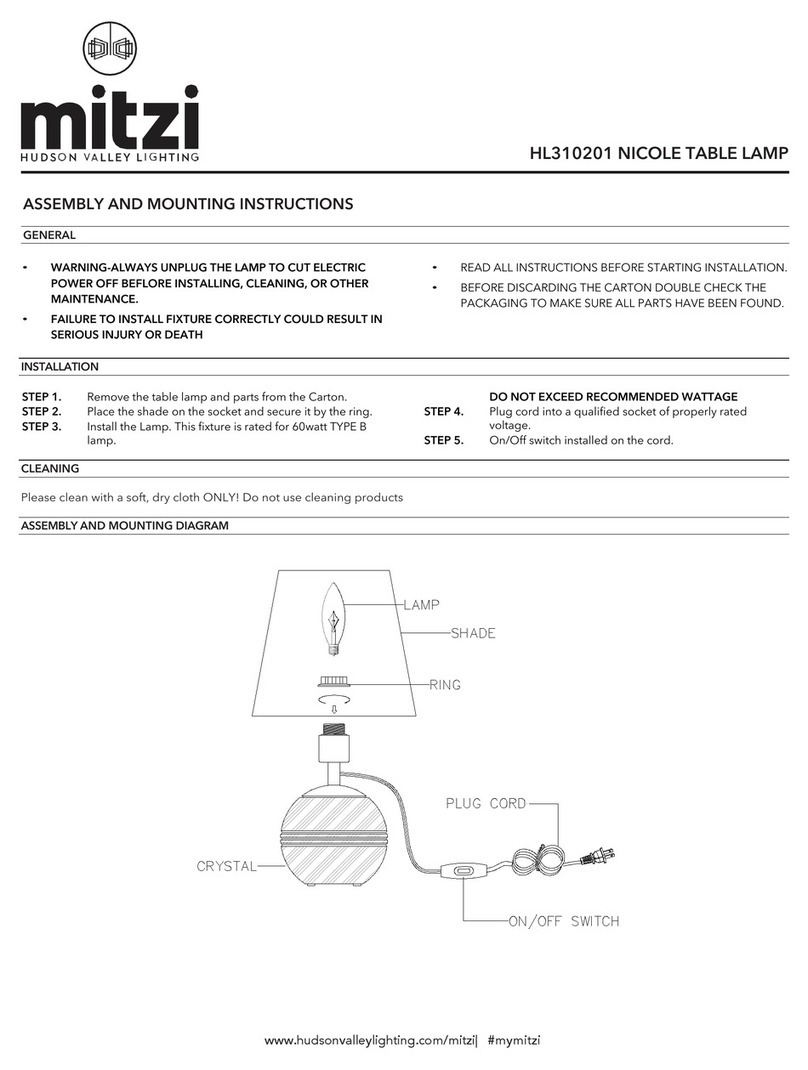 mitzi NICOLE HL310201 Quick start guide