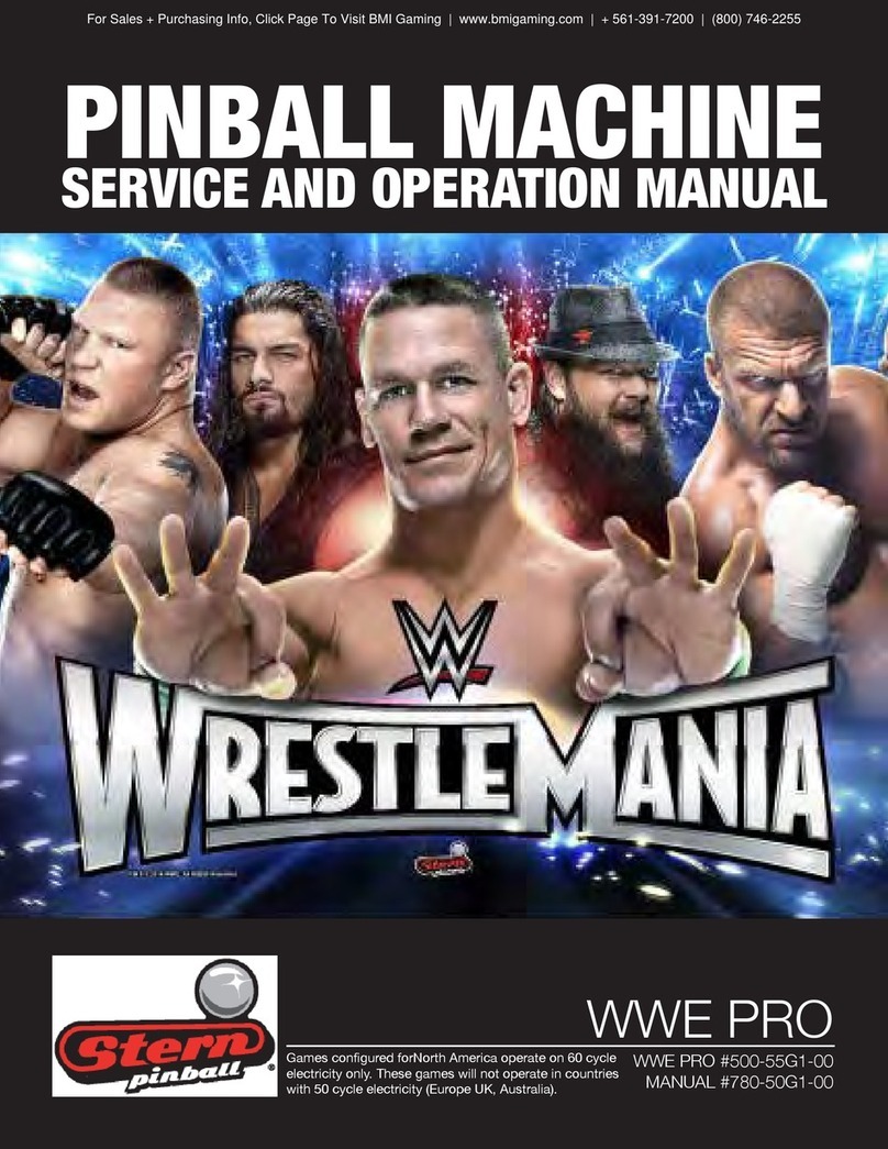 Stern Pinball WWE PRO 500-55G1-00 User manual
