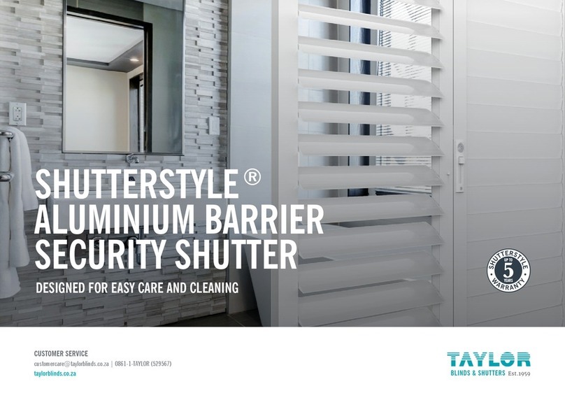 Taylor SHUTTERSTYLE quick start guide Taylor SHUTTERSTYLE quick start guide