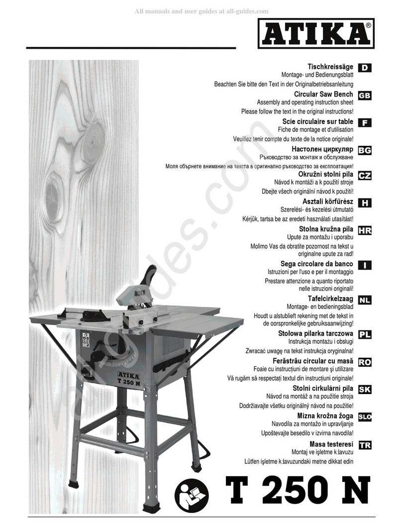 ATIKA T 250 N Assembly and operating  instruction sheet