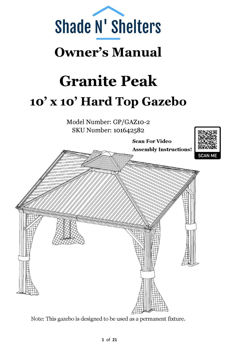 Shade N' Shelters Granite Peak GP/GAZ10-2 owner's manual