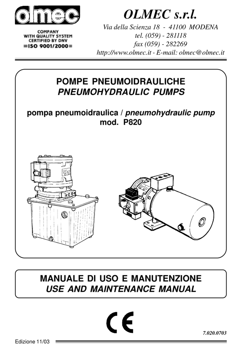 OLMEC P820 Use and maintenance manual