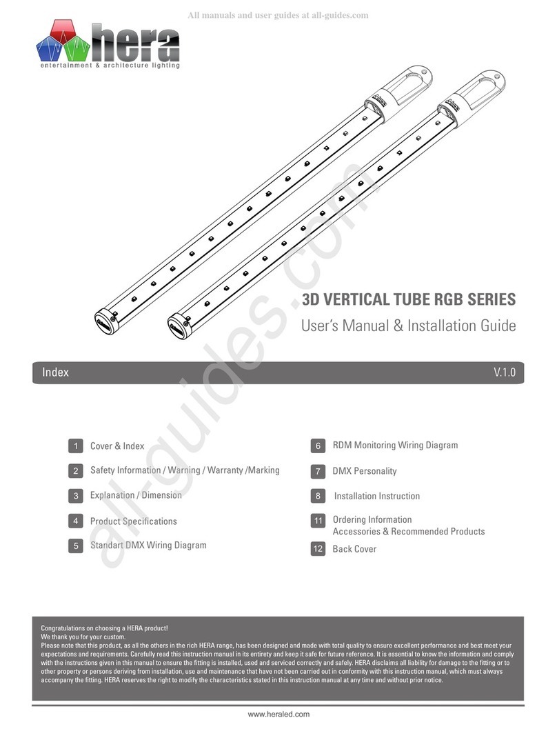 HERA 3D VERTICAL TUBE RGB SERIES Installation and operating instructions