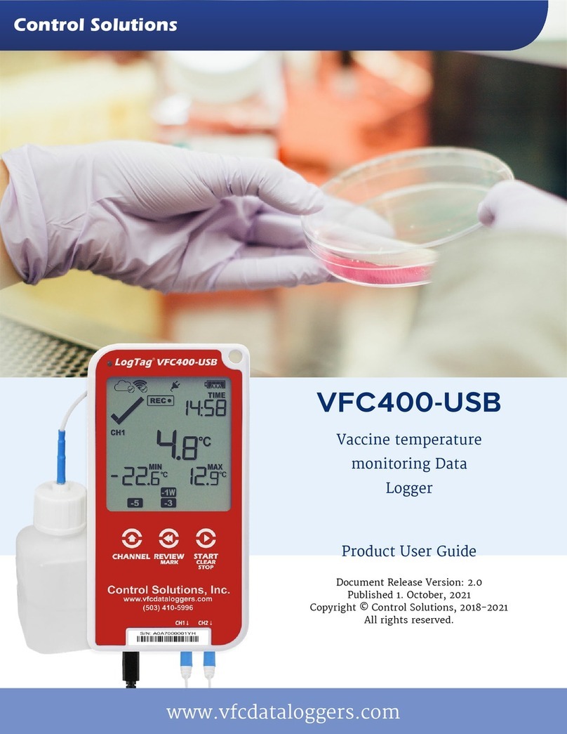 CONTROL SOLUTIONS LogTag VFC400-USB Product user guide