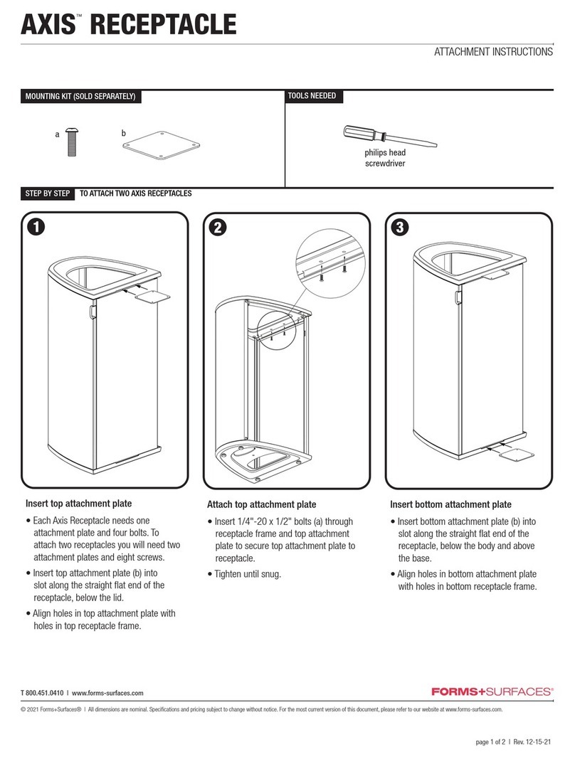 Forms + Surfaces AXIS RECEPTACLE User manual